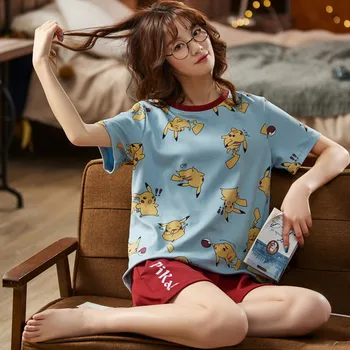 BZEL New Arrival Pajamas Short Sleeve Set Sleepwear Female Summer Pajamas Two Piece Set Loungewear Suit Home Clothes For Women
BZEL New Arrival Pajamas Short Sleeve Set Sleepwear Female Summer Pajamas Two Piece Set Loungewear Suit Home Clothes For Women