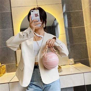 Personality Basketball Shaped Bags Women's Shoulder Bags Totes Acrylic Ladies Chain Messenger Handbag Female Crossbody Bags 2020
Personality Basketball Shaped Bags Women's Shoulder Bags Totes Acrylic Ladies Chain Messenger Handbag Female Crossbody Bags 2020