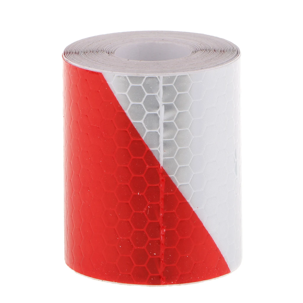 3M Red White Reflective Safety Warning Conspicuity Tape Film Sticker