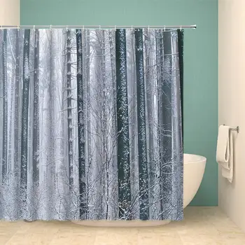 Winter Shower Curtain Set Forest Shower Curtain Home Bathroom Decoration 70×70 Inch with Hook Hole 
Winter Shower Curtain Set Forest Shower Curtain Home Bathroom Decoration 70×70 Inch with Hook Hole