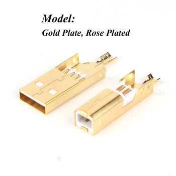 Set Hi-End USB connector USB A+USB B Type A-B Plug hifi audio USB connector plug for USB cable
Set Hi-End USB connector USB A+USB B Type A-B Plug hifi audio USB connector plug for USB cable