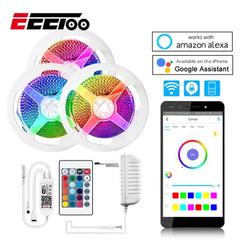 Smart Wireless RGB LED Strip Night Light APP Control WiFi Tape Works With Amazon Alexa Google Home DC 12V Flexible Strip Light
Smart Wireless RGB LED Strip Night Light APP Control WiFi Tape Works With Amazon Alexa Google Home DC 12V Flexible Strip Light