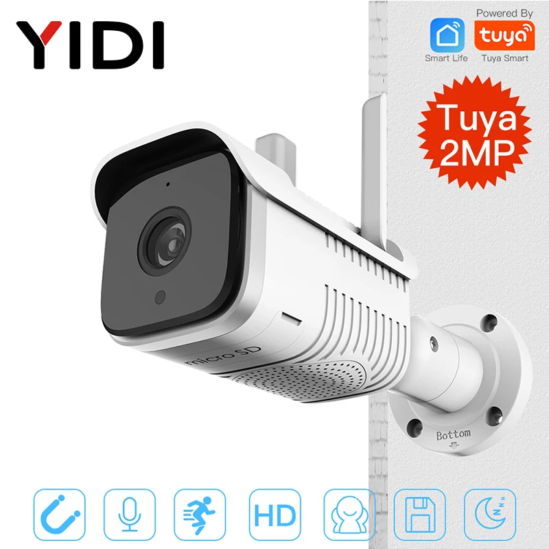 Tuya HD 1080P Смарт открытый IP65 Водонепроницаемый WiFi двухсторонняя аудио камера сеть