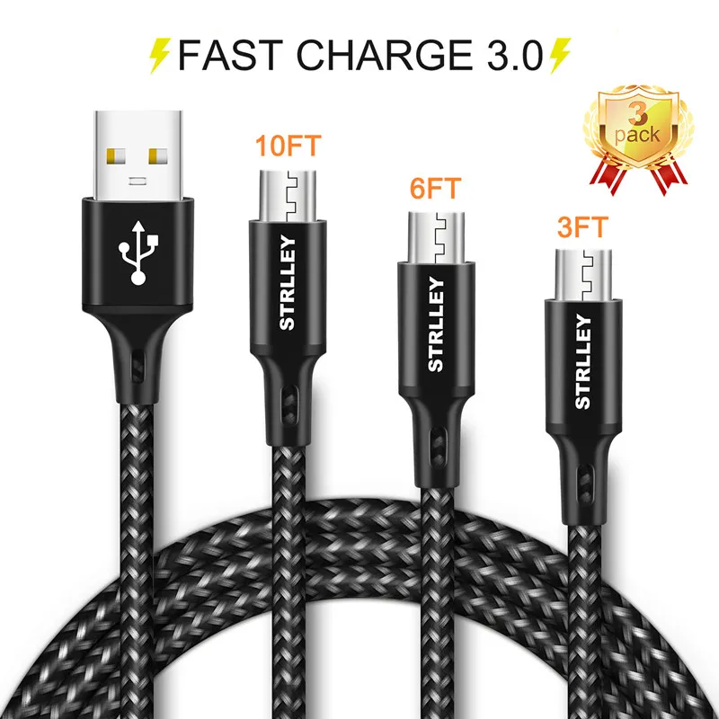 Micro USB Cable 3A Fast Charging USB Data Cable Cord for Samsung Xiaomi Redmi Android Microusb Fast Charge 3Pack( 3M/2M/1M)
Micro USB Cable 3A Fast Charging USB Data Cable Cord for Samsung Xiaomi Redmi Android Microusb Fast Charge 3Pack( 3M/2M/1M)