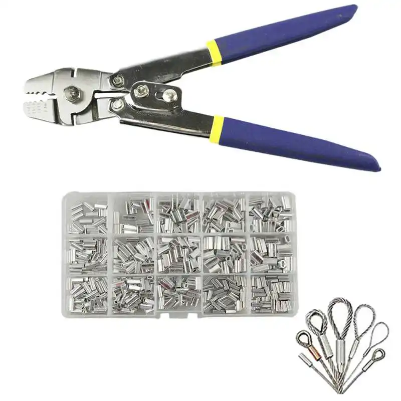 ELEG-Stainless Steel Fishing Pliers Wire Rope Crimping Tool with 150Pcs Ferrule Crimping Loop Kit for Crimpers & Crimping Sleeve
ELEG-Stainless Steel Fishing Pliers Wire Rope Crimping Tool with 150Pcs Ferrule Crimping Loop Kit for Crimpers & Crimping Sleeve