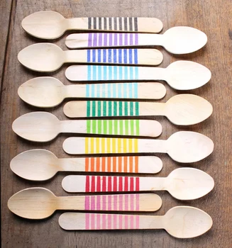 20PCS Disposable Wooden Spoon Colorful striped Mini Ice Cream Spoon Wedding Parties Tableware Kitchen Accessories
20PCS Disposable Wooden Spoon Colorful striped Mini Ice Cream Spoon Wedding Parties Tableware Kitchen Accessories