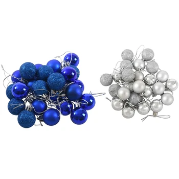 48Pcs Chic Christmas Baubles Tree Plain Glitter XMAS Ornament Ball Decoration - 24Pcs Blue & 24PcsSilver
48Pcs Chic Christmas Baubles Tree Plain Glitter XMAS Ornament Ball Decoration - 24Pcs Blue & 24PcsSilver