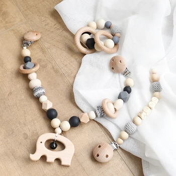 3 pcs/set Baby Pacifier Chain Toys Wooden Pram Clip Baby Pram Silicone Bead Pacifier Chain Chewable Rattle Baby Wooden Teether
3 pcs/set Baby Pacifier Chain Toys Wooden Pram Clip Baby Pram Silicone Bead Pacifier Chain Chewable Rattle Baby Wooden Teether