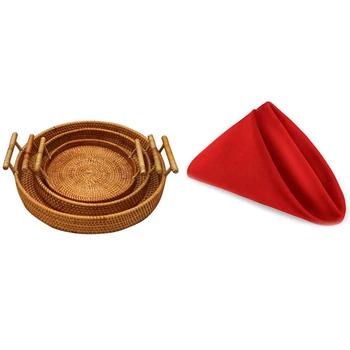 1set Cloth Napkins 17 x 17 Inch Red Solid Washable Polyester Dinner Napkins Red & 3PCS Rattan Picnic Basket
1set Cloth Napkins 17 x 17 Inch Red Solid Washable Polyester Dinner Napkins Red & 3PCS Rattan Picnic Basket