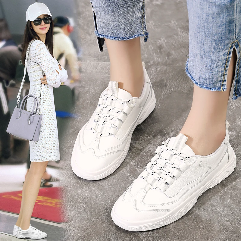 white women genuine leather vulcanized shoes fashion korean trend ladies skate casual flats designer female dress moccasins girl (24)