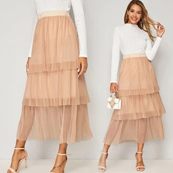 2020 Spring And Summer New Lotus Leaf Tulle Nude Color Flying Skirt Mid-length Long Skirt Temperament Fold Cake Skirt
2020 Spring And Summer New Lotus Leaf Tulle Nude Color Flying Skirt Mid-length Long Skirt Temperament Fold Cake Skirt