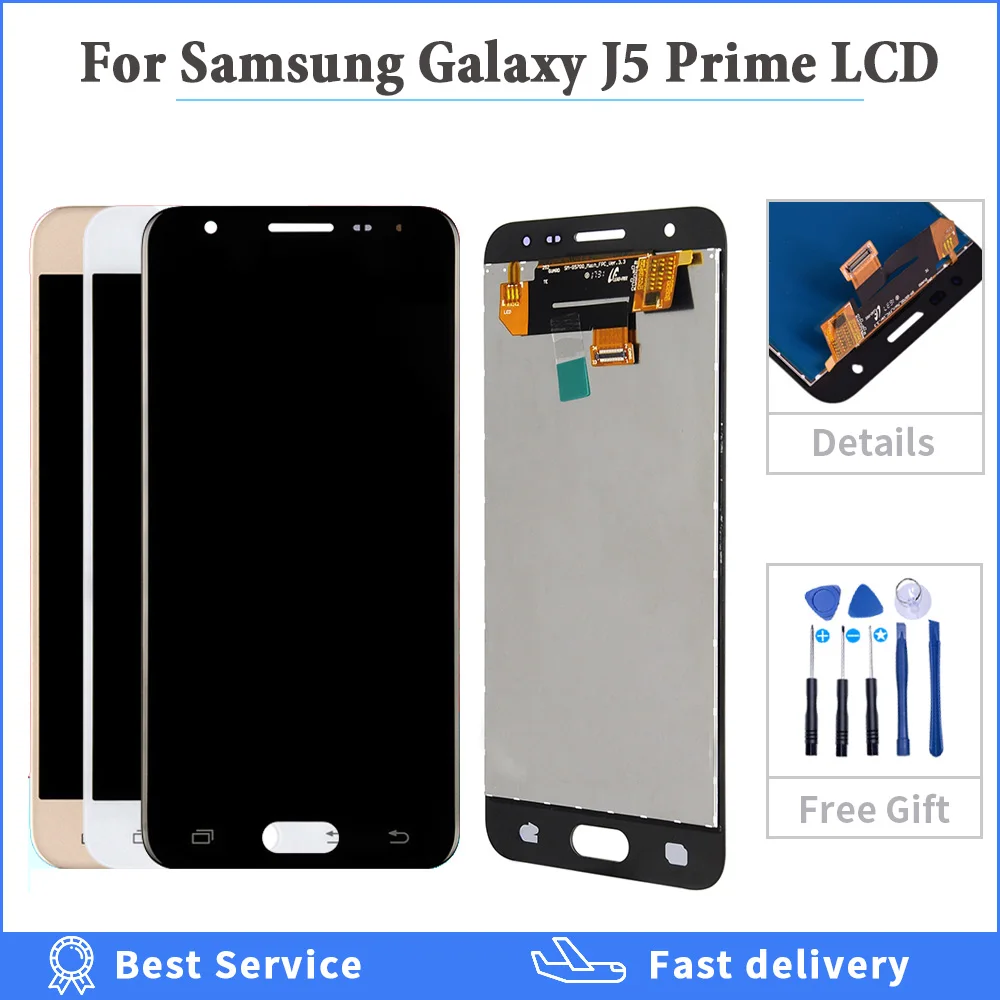 ORIGINAL 5.0'' LCD for SAMSUNG Galaxy J5 Prime Display G570F G570 SM-G570F LCD Touch Screen Replacement with tools
ORIGINAL 5.0'' LCD for SAMSUNG Galaxy J5 Prime Display G570F G570 SM-G570F LCD Touch Screen Replacement with tools
