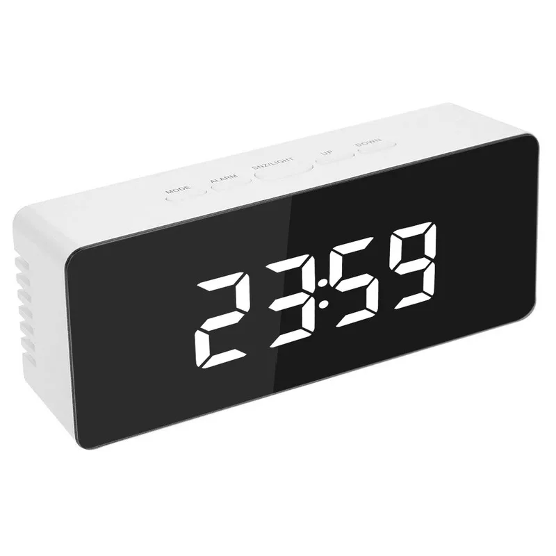 Creative Digital Alarm Clock multi-function Electronic LED Snooze Clock mirror Room Hotel smartphone charging USB Temperature
Creative Digital Alarm Clock multi-function Electronic LED Snooze Clock mirror Room Hotel smartphone charging USB Temperature