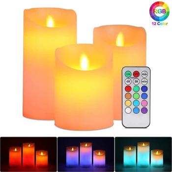 3pcs LED Night Lights Remote Control Battery Powered RGB Warm White Pillar Candles Home Wedding Christmas Decoration Night Lamp
3pcs LED Night Lights Remote Control Battery Powered RGB Warm White Pillar Candles Home Wedding Christmas Decoration Night Lamp