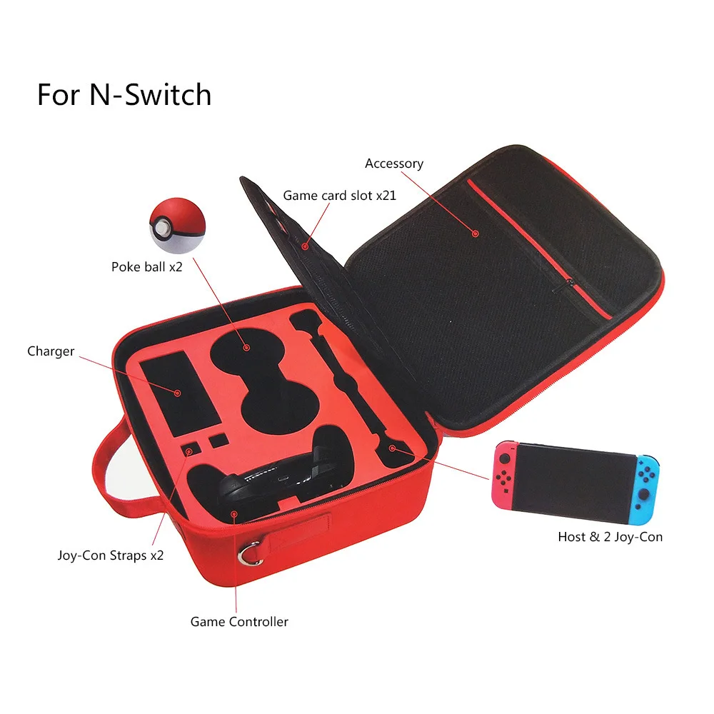 Switch Mainframe Storgage Bag Pokemon Switch Large Bag Poke Ball Convenient Storgage Bag Handbag
