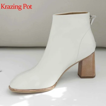 Krazing pot full grain leather round toe zipper high quality gorgeous Chelsea boots concise simple high heels ankle boots L22
Krazing pot full grain leather round toe zipper high quality gorgeous Chelsea boots concise simple high heels ankle boots L22