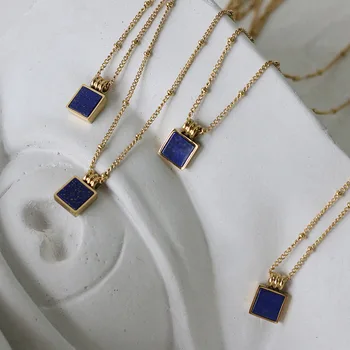 Amaiyllis Lapis Lazuli Small Square Stone Clavicle Chain Blue Necklace Pendant Long Chain Collar Necklace For Women Jewelry Gift
Amaiyllis Lapis Lazuli Small Square Stone Clavicle Chain Blue Necklace Pendant Long Chain Collar Necklace For Women Jewelry Gift