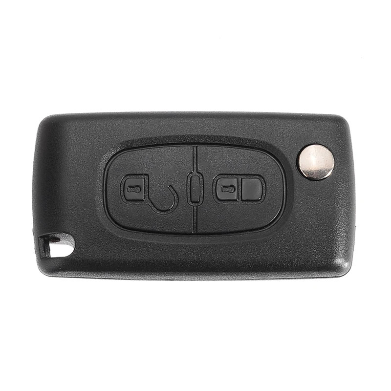 For Peugeot 307 308 407 408 207 2 Buttons Remote Flip Folding Key Shell Uncut Blade Replacement Fob Case No Logo