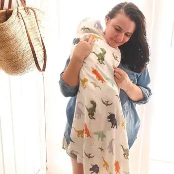 Newborn 100% Cotton Bamboo Baby Muslin Swaddle Wrap Blanket Dinosaur Patterns Multi-use Baby Bath Shower Towel Blanket
Newborn 100% Cotton Bamboo Baby Muslin Swaddle Wrap Blanket Dinosaur Patterns Multi-use Baby Bath Shower Towel Blanket