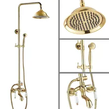 Bathroom Rainfall Shower Set faucet 8.2" Luxury Golden Polished Brass Rain Bath Wall Mounted Shower Set Bathtub Mixer Tap agf423
Bathroom Rainfall Shower Set faucet 8.2" Luxury Golden Polished Brass Rain Bath Wall Mounted Shower Set Bathtub Mixer Tap agf423