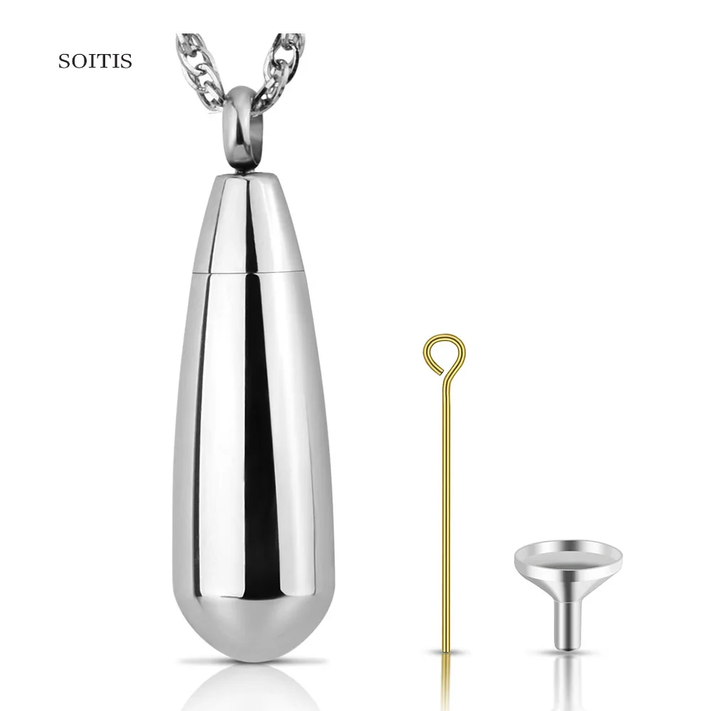 SOITIS Custom Engraved Name Water Drop Shape Pendant Necklace Fillabled Cremation Ashes Jewelry Openable Hollow Ornaments
SOITIS Custom Engraved Name Water Drop Shape Pendant Necklace Fillabled Cremation Ashes Jewelry Openable Hollow Ornaments