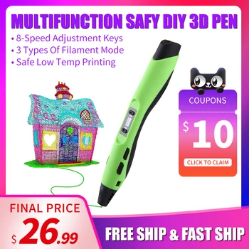 SUNLU Live Exclusive SL-300A 3D Pen Low Temperature Safe 3D Printing Pen with ABS PLA Filament sl 300a Toy Gift for Children 
SUNLU Live Exclusive SL-300A 3D Pen Low Temperature Safe 3D Printing Pen with ABS PLA Filament sl 300a Toy Gift for Children