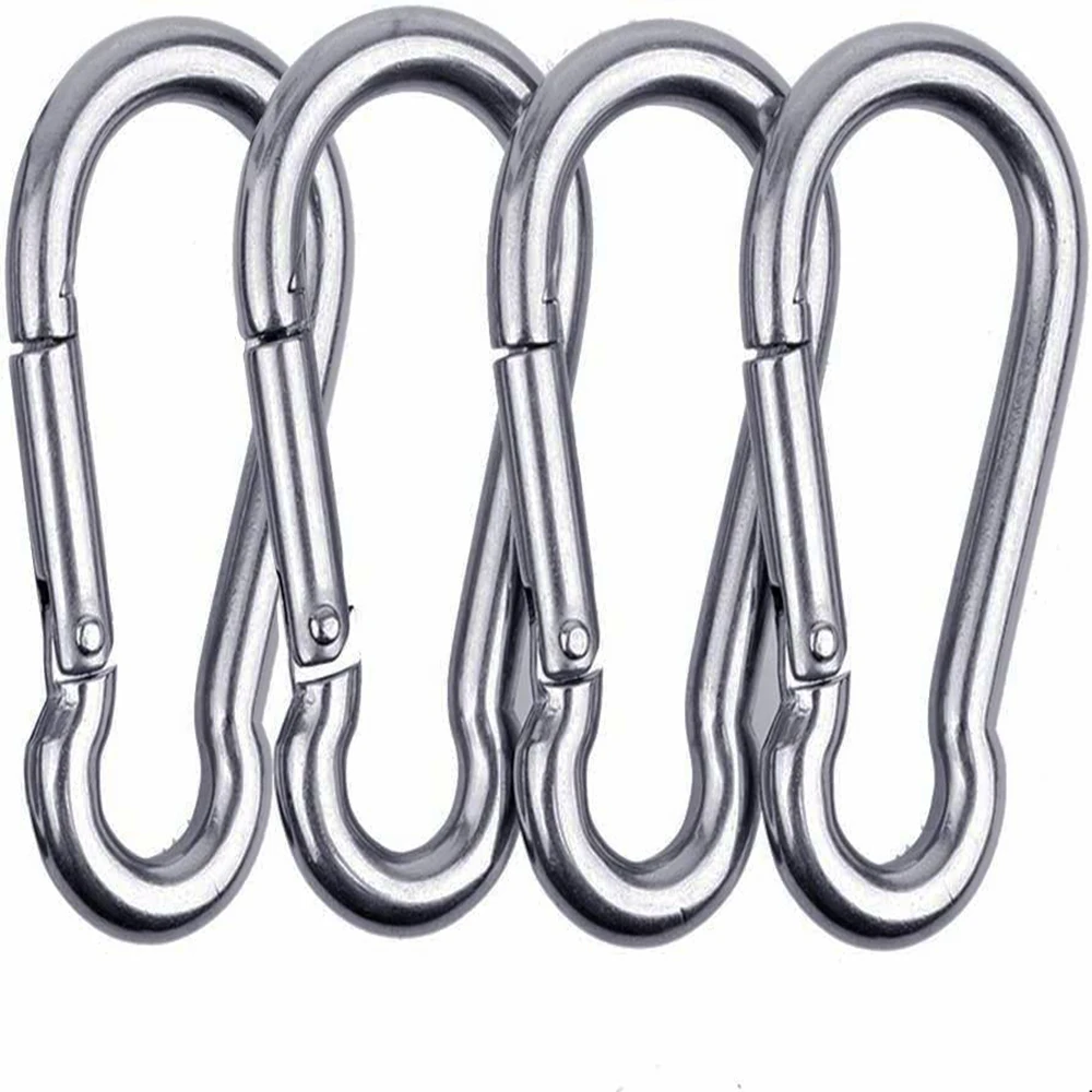 M7 Spring Snap Quick Link Lock Carabiner Buckle Hook 304 Stainless Steel Hook For Climbing Hammock Swing Hanging Chair 4PCS
M7 Spring Snap Quick Link Lock Carabiner Buckle Hook 304 Stainless Steel Hook For Climbing Hammock Swing Hanging Chair 4PCS