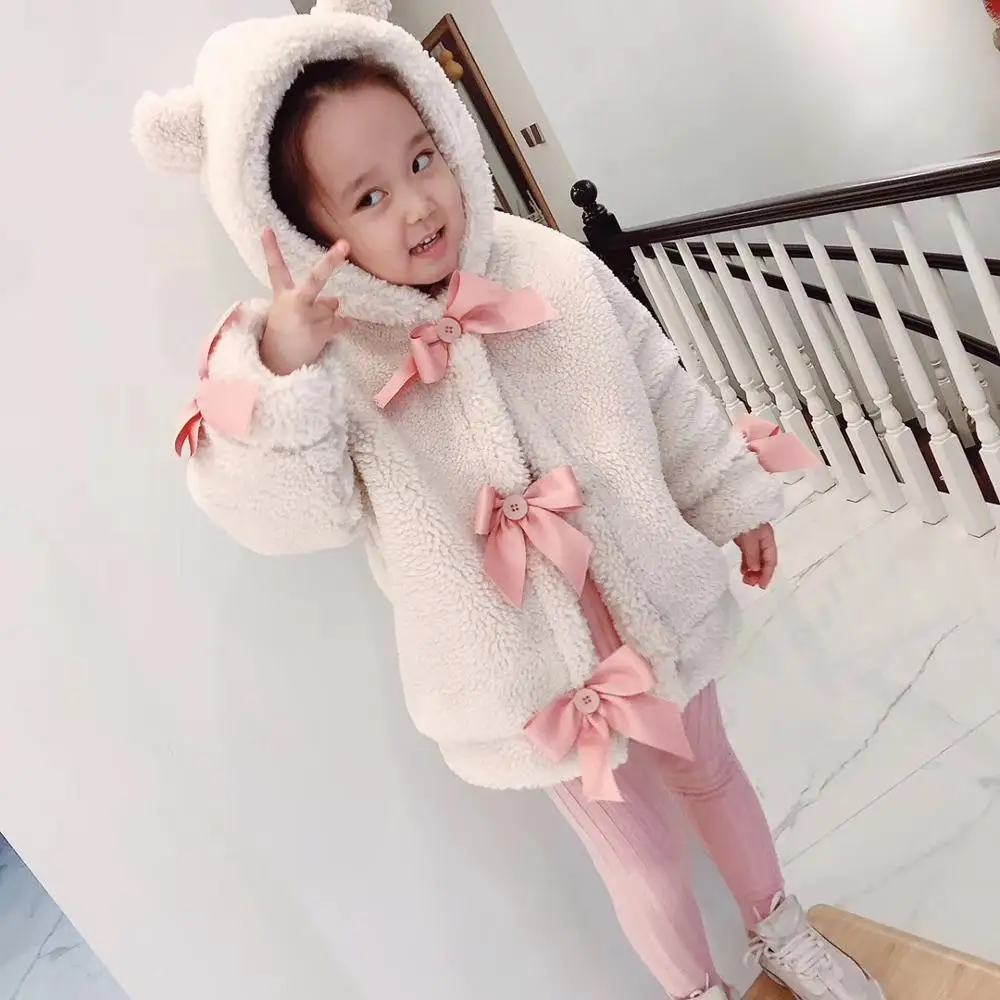 winter girls jacket pink bow sweet thicken warm kids coat 
winter girls jacket pink bow sweet thicken warm kids coat