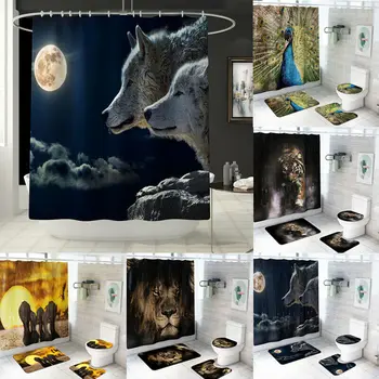 FAROOT 4Pcs/Set Print Bathroom Non-Slip Pedestal Rug+Lid Toilet Cover+Bath Mat+Shower Curtain
FAROOT 4Pcs/Set Print Bathroom Non-Slip Pedestal Rug+Lid Toilet Cover+Bath Mat+Shower Curtain