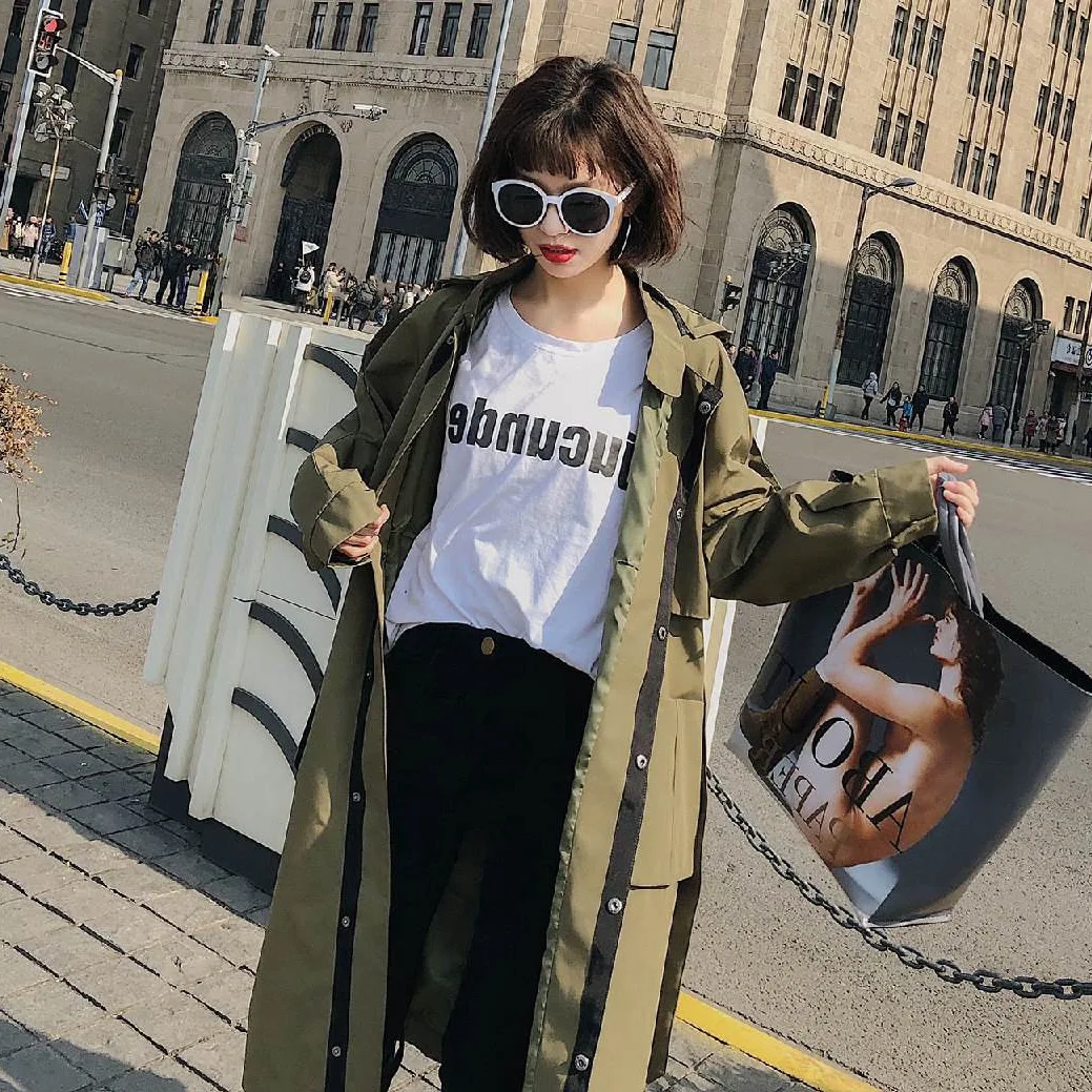 Photo Shoot INS Handsome BF Army Green Cape Hooded Trench Coat Women's Korean-style Waist Hugging Lace-up over-the-Knee Long Coa 
Photo Shoot INS Handsome BF Army Green Cape Hooded Trench Coat Women's Korean-style Waist Hugging Lace-up over-the-Knee Long Coa
