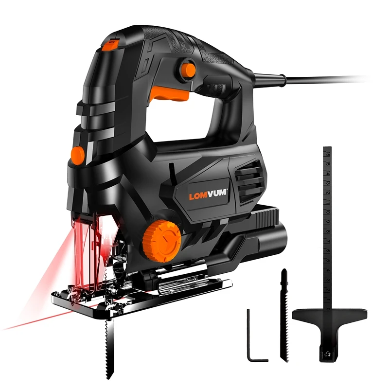 LOMVUM Laser Jig saw Power Tool Machine Electric Saw With Laser Guide Jig Saw For Metal Wood Steel Cutter Blades For Woodworking
LOMVUM Laser Jig saw Power Tool Machine Electric Saw With Laser Guide Jig Saw For Metal Wood Steel Cutter Blades For Woodworking