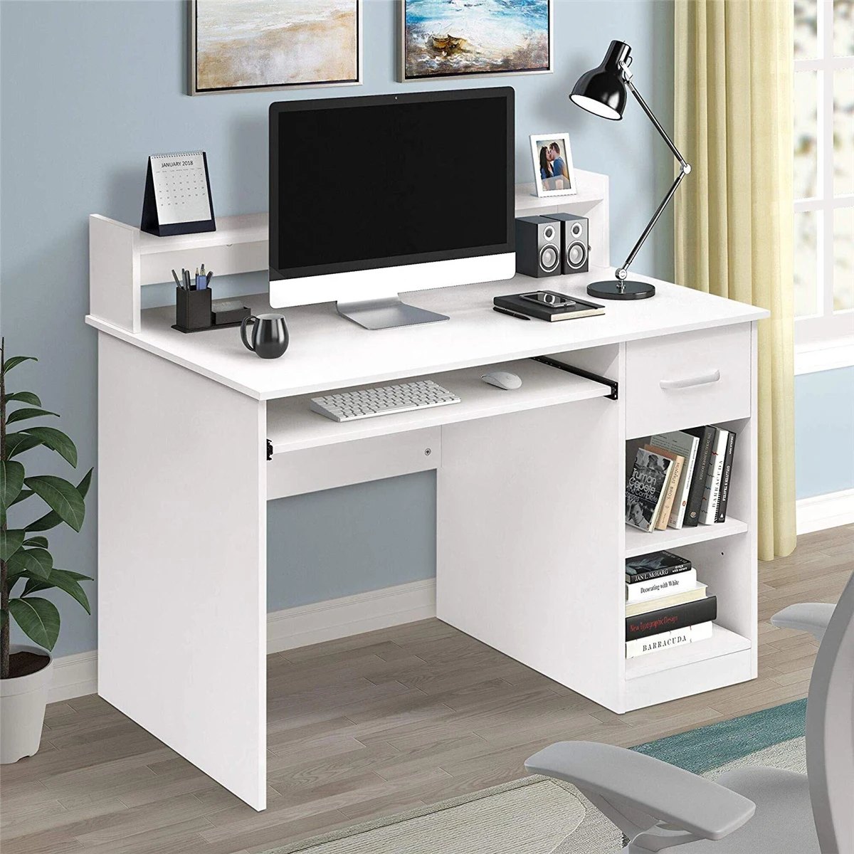 40.9X18.8X37.7 inch Wooden Durable Computer Desk Laptop Table Desktop Desk for Home Office Working Study White/Black
40.9X18.8X37.7 inch Wooden Durable Computer Desk Laptop Table Desktop Desk for Home Office Working Study White/Black