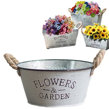 Tin Fower Pot Retro Distressed Iron Flower Bucket With Hemp Rope Handle Water-saving And Drought-resistant
Tin Fower Pot Retro Distressed Iron Flower Bucket With Hemp Rope Handle Water-saving And Drought-resistant