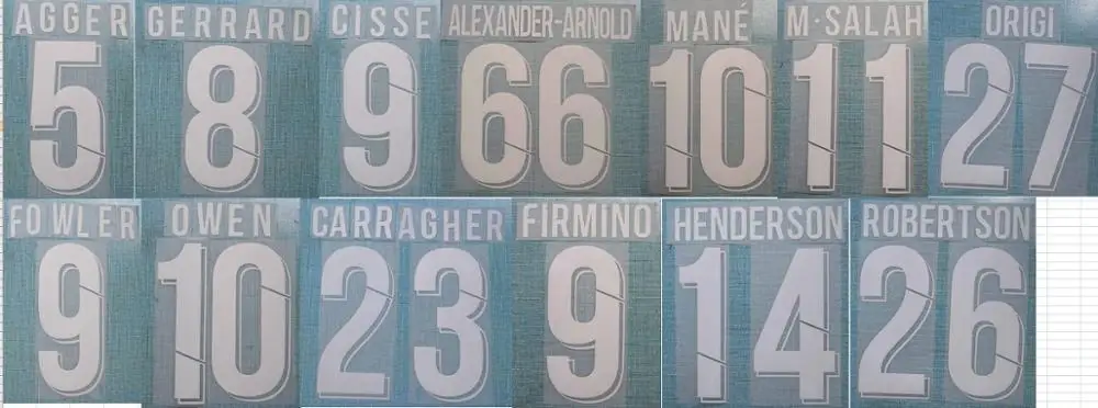 2019 FIRMINO MANE M.SALAH ALEXANDER-ARNOLD HENDERSON ROBERTSON AGGER GERRARD CISSE FOWLER OWEN CARRAGHER nameset patch badge
2019 FIRMINO MANE M.SALAH ALEXANDER-ARNOLD HENDERSON ROBERTSON AGGER GERRARD CISSE FOWLER OWEN CARRAGHER nameset patch badge