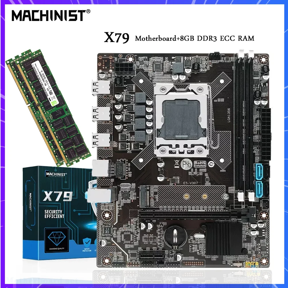 MACHINIST X79 материнская плата + 8 Гб DDR3 ECC ОЗУ комплект памяти Поддержка LGA 1356 процессор