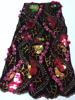 2019 African high quality velvet sequence French Nigerian sequins net tulle mesh Swiss lace fabric for dress 5yards/lot Gold
2019 African high quality velvet sequence French Nigerian sequins net tulle mesh Swiss lace fabric for dress 5yards/lot Gold