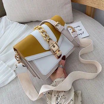 Contrast Color PU Leather Crossbody Bags For Women 2020 Chain Wide Strap Shoulder Messenger Handbags Lady Hand Bag
Contrast Color PU Leather Crossbody Bags For Women 2020 Chain Wide Strap Shoulder Messenger Handbags Lady Hand Bag