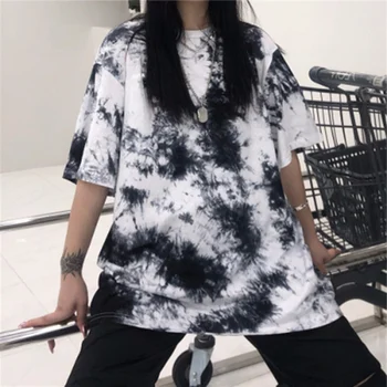 Tie Dye Women T Shirt Gothic Punk Short Sleeve T-shirts Oversized Hip Hop Harajuku Tops Korean Crew Neck Streetwear Clothes 2020 
Tie Dye Women T Shirt Gothic Punk Short Sleeve T-shirts Oversized Hip Hop Harajuku Tops Korean Crew Neck Streetwear Clothes 2020