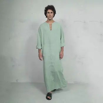 Men Linen Robe Muslim Pure Color National Style Leisure Long Sleeve Loose Simplicity Spring Summer Comfortable Muslim Robe
Men Linen Robe Muslim Pure Color National Style Leisure Long Sleeve Loose Simplicity Spring Summer Comfortable Muslim Robe