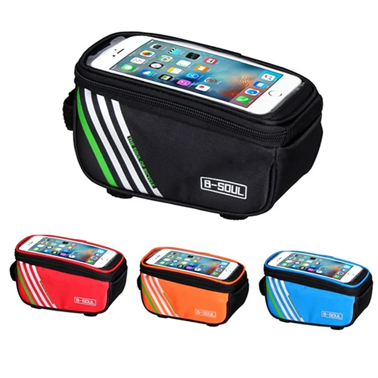 Touch Screen Bicycle Bags Portable Bike Cycling Frame Front Tube Storage Waterproof Bike Side Pocket Front3677 (1)