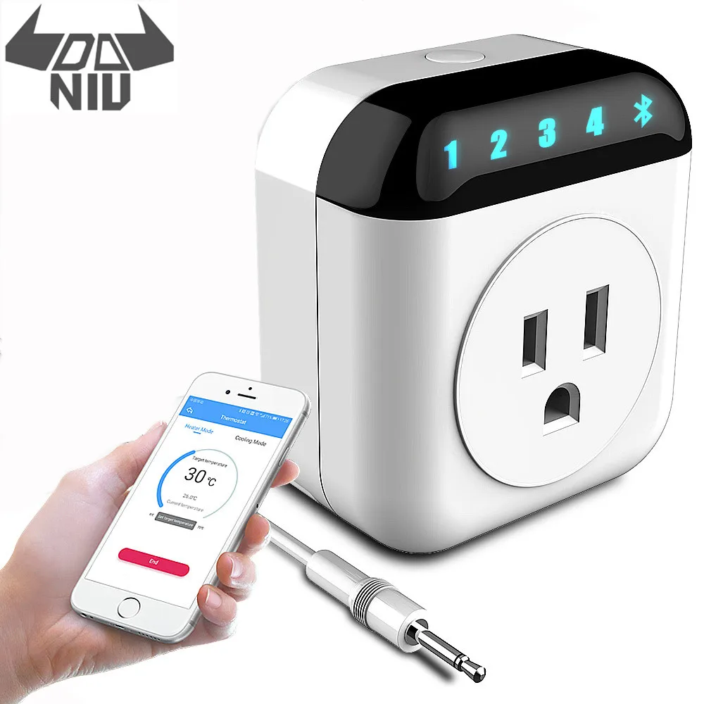 DANIU Smart Intelligent Socket Timer Switch Thermostat Temperature Control Switch Mobile App Control 5 LEDs
DANIU Smart Intelligent Socket Timer Switch Thermostat Temperature Control Switch Mobile App Control 5 LEDs
