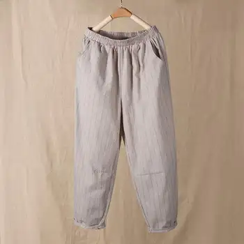 2020 Vintage Striped Pants Casual Pockets Elastic Waist Trousers Women Cotton Linen Loose Pockets Pantalon Harem Palazzo Bottoms
2020 Vintage Striped Pants Casual Pockets Elastic Waist Trousers Women Cotton Linen Loose Pockets Pantalon Harem Palazzo Bottoms