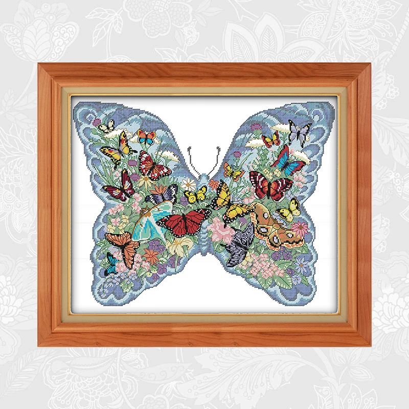Butterflies in a butterfly Counted Printed Canvas Embroidery Handmade Needlework 14ct 11ct Aida Cross Stitch kits
Butterflies in a butterfly Counted Printed Canvas Embroidery Handmade Needlework 14ct 11ct Aida Cross Stitch kits