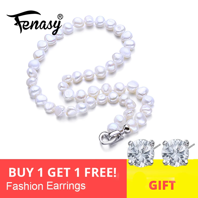 FENASY Natural Freshwater Genuine Baroque Pearl Necklace For Women 3 Colors 8-9mm Pearl Jewelry 45cm Wedding Jewelry
FENASY Natural Freshwater Genuine Baroque Pearl Necklace For Women 3 Colors 8-9mm Pearl Jewelry 45cm Wedding Jewelry
