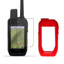 Coque en Silicone + Film de protection d'écran LCD, pour GPS portable Garmin Alpha 200i Alpha200i, accessoires=