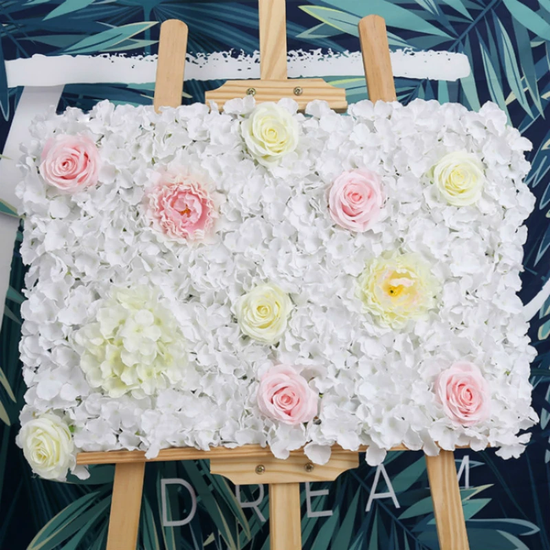 

40X60cm Artificial Silk Rose Flower Wall Decoration Silk Hydrangea Peony Home Wedding Hotel Party Decorative Backdrop Wholesale