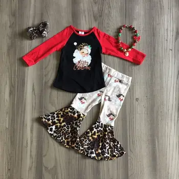 GirlyMax Winter Girls Santa Claus Raglan Baby Christmas Set Bell Bottom Pants with Bow and Necklace 
GirlyMax Winter Girls Santa Claus Raglan Baby Christmas Set Bell Bottom Pants with Bow and Necklace
