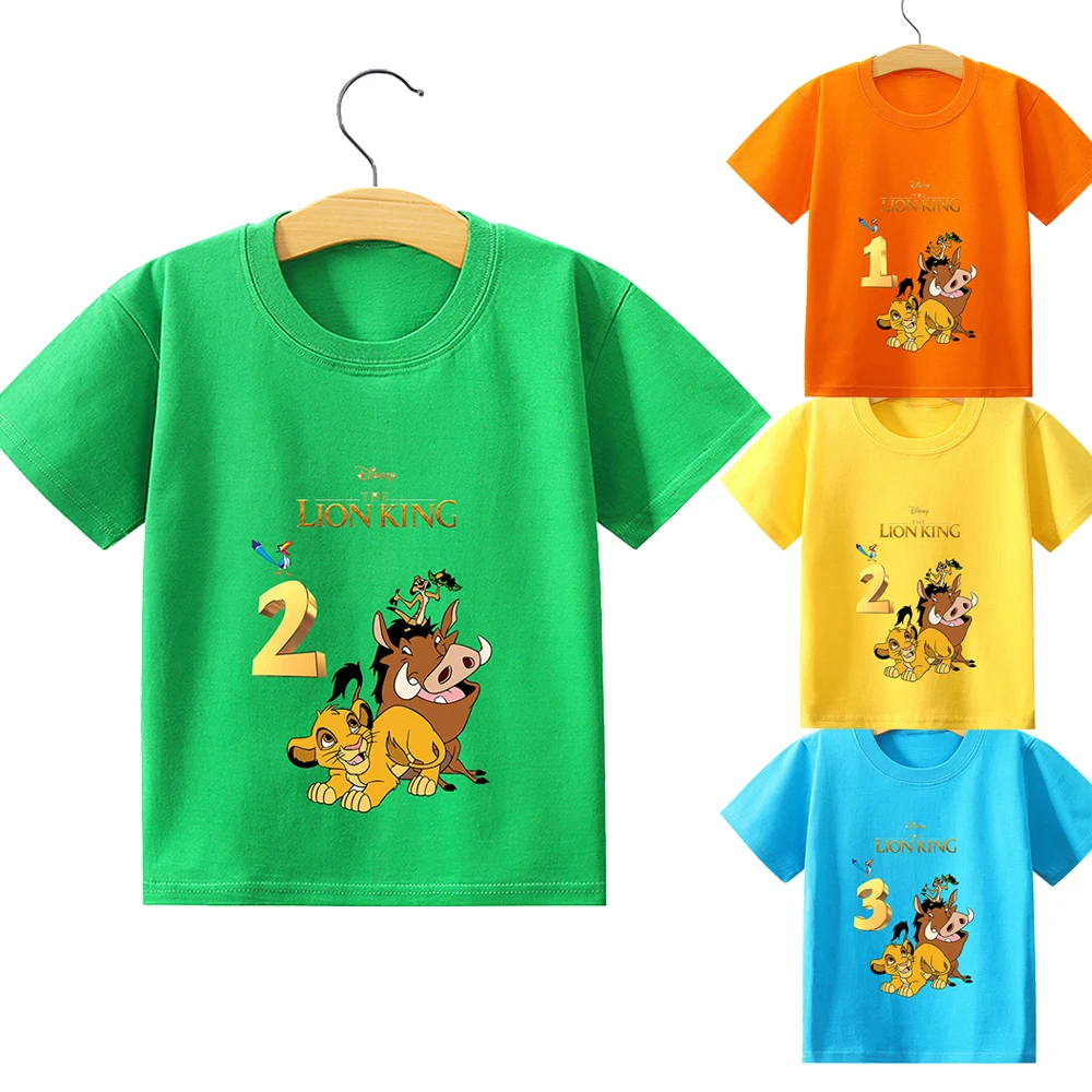 Детские футболки с героями мультфильмов Король Лев Hakuna Matata детская одежда