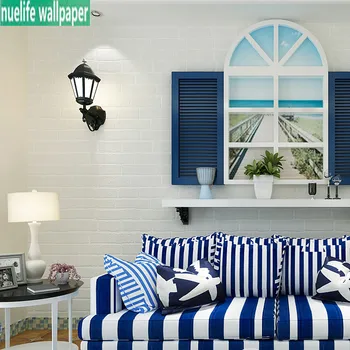 Mediterranean style wallpaper blue brick 3D stereo living room dining room sofa kids room TV background non-woven wallpaper
Mediterranean style wallpaper blue brick 3D stereo living room dining room sofa kids room TV background non-woven wallpaper