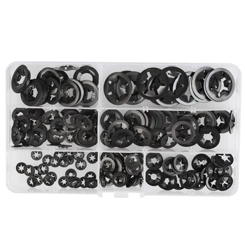 340Pcs Internal Tooth Starlock Washers Quick Speed Locking Washers Push on Speed Clips Fasteners Assortment Kit,Black Oxide Fini
340Pcs Internal Tooth Starlock Washers Quick Speed Locking Washers Push on Speed Clips Fasteners Assortment Kit,Black Oxide Fini